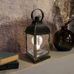 Декоративный фонарь с лампочкой, бронзовый корпус, размер 10.5х10.5х22,5 см, цвет теплый белый Neon-Night (12/12/12)