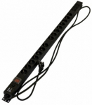 Hyperline SHE-15SH-3IEC-SF-2.5EU Блок розеток, 15 розеток Schuko+3хIEC320 C13, 16 A, 250В, с выключателем, защита от перенапряжения, кабель питания 3х