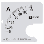 Шкала сменная для амперметра A721 100/5А-1,5 EKF
