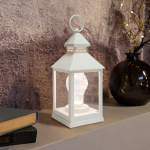Декоративный фонарь с лампочкой, белый корпус, размер 10.5х10.5х24 см, цвет теплый белый Neon-Night (12/12/12)