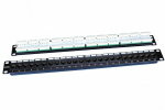 Патч-панель 19", 1U, 24 порта RJ-45, категория 5e, Dual IDC, ROHS, цвет черный PP3-19-24-8P8C-C5E-110D Hyperline