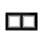 Рамка 2-пост. цвет черный матовый, стекло горизонт. и вертик., Avanti DKC