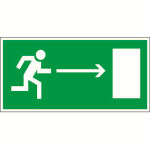 Знак безопасности BL-2010B.E03"Напр. к эвакуационному выходу направо"