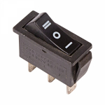 Выключатель клавишный 250V 10А (3с) ON-OFF-ON черный  с нейтралью Rexant (10/10/2500)
