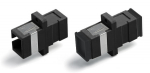 Оптический проходной адаптер SC-SC, MM, simplex, корпус пластиковый, черный, черные колпачки FA-P01Z-SC/SC-N/BK-BK