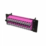 Адаптерная планка с установленными 12xLC Duplex адаптерами (цвет адаптера - пурпурный), OM4, 1 HU
