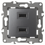 12-4110-12 ЭРА Устройство зарядное USB, 5В-2100мА, Эра12, графит (10/100/2500)