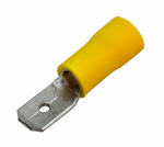 Разъем РПИ-П 6-(6,3) желтая штекер 6,3 мм 4-6 мм2 REXANT (100/100/12000)