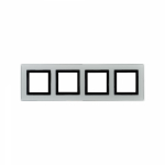Рамка 4-пост. цвет серый матовый, стекло горизонт. и вертик., Avanti DKC