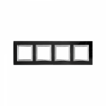 Рамка 4-пост. цвет черный матовый, стекло горизонт. и вертик., Avanti DKC