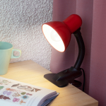 Светильник настольный на прищепке под лампу 40Вт Е27 красный N-102-E27-40W-R ЭРА (30/240)