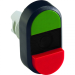 Фронтальная часть нажимной кнопки высок., 2 упр. элемента цвет красный + зеленый с овал. линзой, ABB