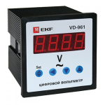 Вольтметр щитовой цифровой на переднюю панель 0-9999В через трансформатор тока калиброванный класс точности 1 EKF