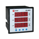 Вольтметр щитовой цифровой на переднюю панель 0-9999В через трансформатор тока калиброванный класс точности 1 EKF