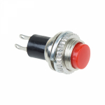 Выключатель-кнопка металл 220V 2А (2с) ON-OFF Ø10.2 красная Mini REXANT (10/10/5000)