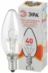 Лампа накал 40Вт свеча Е14 прозр ДС 40-230-E14-CL ЭРА (10)