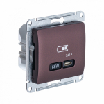 Розетка 1гн USB C с/у баклажан механизм высокоскор.заряд. QC PD Glossa Schneider Electric