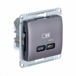 Розетка 1гн USB C с/у сиреневый туман механизм высокоскор.заряд. QC PD Glossa Schneider Electric