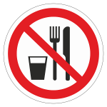 Знак P 30 "Запрещается принимать пищу" ф200 мм, пластик ГОСТ Р 12.4.026-2001 EKF