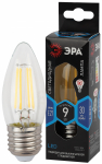Лампа светодиод 9Вт свеча Е27 4000К 820Лм филамент прозр F-LED B35-9w-840-E27 ЭРА (1/10)