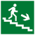Знак эвакуационный E 13 "Направление к эвакуационному выходу по лестнице вниз направо" 200х200 мм, пленка самоклеящаяся ГОСТ Р 12.4.026-2015 EKF