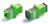 Адаптер Оптический проходной  SC-SC, SM, simplex, пластик, зеленый, черные колпачки Hyperline FA-P11Z-SC/SC-N/BK-GN