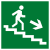 Знак эвакуационный E 13 "Направление к эвакуационному выходу по лестнице вниз" 200х200 мм, пластик ГОСТ Р 12.4.026-2001 EKF