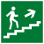 Знак эвакуационный E 15 "Направление к эвакуационному выходу по лестнице вверх" 200х200 мм, пленка самоклеящаяся с фотолюминесцентным покрытием ГОСТ Р