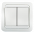 Выключатель 2кл с/у белый 2023-W CLASSICO IN HOME (1/10/200)